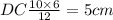 DC\frac{10\times 6}{12}=5 cm