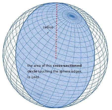 Someone answer this for me identify the volume and surface area of a sphere with great circle area 1