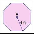 The polygon in the diagram is a regular octagon with center a. find the area of the octagon to the n