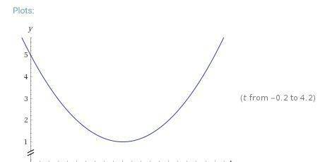 Acurve is described by the following parametric equations:  x = 2 - t  y = x^2 + 1  which statement