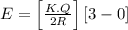 E=\left [ \frac{K.Q}{2R} \right ]\left [ 3-0 \right ]