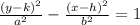 \frac{(y-k) ^{2} }{ a^{2} } - \frac{(x-h) ^{2} }{ b^{2} }=1