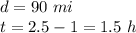 d=90\ mi\\t=2.5-1=1.5\ h