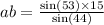 ab = \frac{ \sin(53) \times 15 }{ \sin(44) }