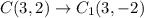 C(3,2)\rightarrow C_1(3,-2)