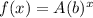 f(x)=A(b)^x