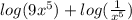 log(9x^5) +log(\frac{1}{x^5})