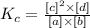 K_{c}=\frac{[c]^2\times [d]}{[a]\times [b]}