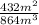 \frac{432m^{2}}{864m^{3}}