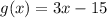 g(x)=3x-15