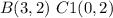 B(3,2)\ C1(0,2)