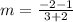 m=\frac{-2-1}{3+2}