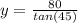 y= \frac{80}{tan(45)}