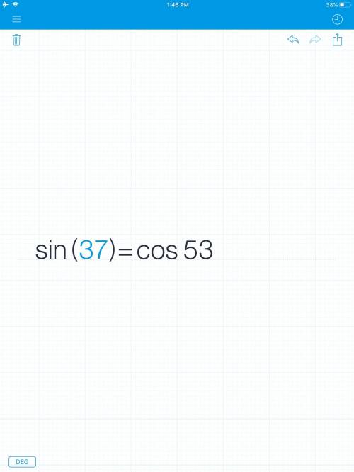 Sin x = cos53° what is the value of x?