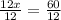 \frac{12x}{12}=\frac{60}{12}