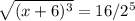 \sqrt{(x+6)^3}=16/2^5
