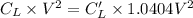 C_L\times V^2=C_L'\times1.0404 V^2