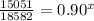 \frac{15051}{18582} =0.90^x