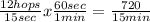 \frac{12 hops}{15 sec} x  \frac{60 sec}{1 min}=  \frac{720}{15 min}