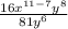 \frac{16 x^{11-7} y^{8}  }{81 y^{6} }