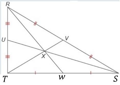 In △rst, rw=27 cm . what is the length of rx¯¯¯¯¯¯?  enter your answer in the box.