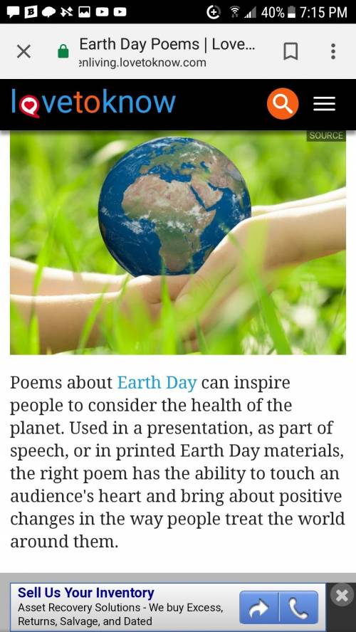 Can someone make up a short poem about earth day?