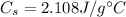 C_s = 2.108 J/g^{\circ}C