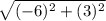 \sqrt{(-6)^{2}+(3)^{2}}
