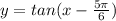 y=tan(x- \frac{5 \pi }{6} )