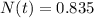 N(t) =0.835