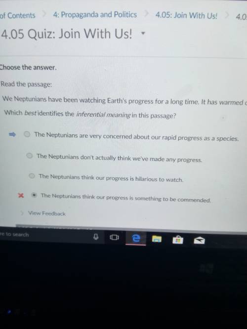 Choose the answer. read the passage:  we neptunians have been watching earth’s progress for a long t