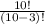 \frac{10!}{(10-3)!}