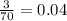 \frac{3}{70}= 0.04