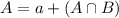 A = a + (A \cap B)