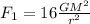 F_{1}=16\frac{GM^2}{r^2}