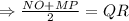 \Rightarrow \frac{NO+MP}{2}=QR