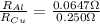 \frac{R_{Al}}{R_{Cu}}=\frac{0.0647\Omega}{0.250\Omega}