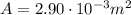 A=2.90\cdot 10^{-3}m^2