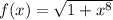 f(x)=\sqrt{1+x^8}