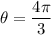 \theta=\dfrac{4\pi}3