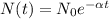 N(t)=N _{0} e^{-  \alpha  t}