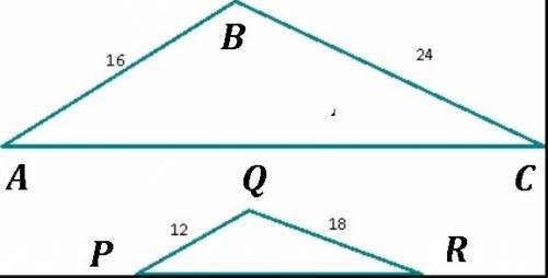 Write the ratio of corresponding sides for the similar triangles and reduce the ratio to lowest term