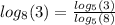 log_8(3)=\frac{log_5(3)}{log_5(8)}