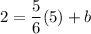 2 = \dfrac{5}{6} (5) + b