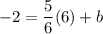 -2 = \dfrac{5}{6} (6) + b