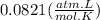 0.0821(\frac{atm.L}{mol.K})