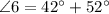 \angle 6 = 42^{\circ}+52^{\circ}