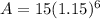 A=15(1.15)^{6}