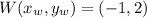 W (x_w,y_w)=(-1,2)