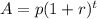 A=p(1+r)^t